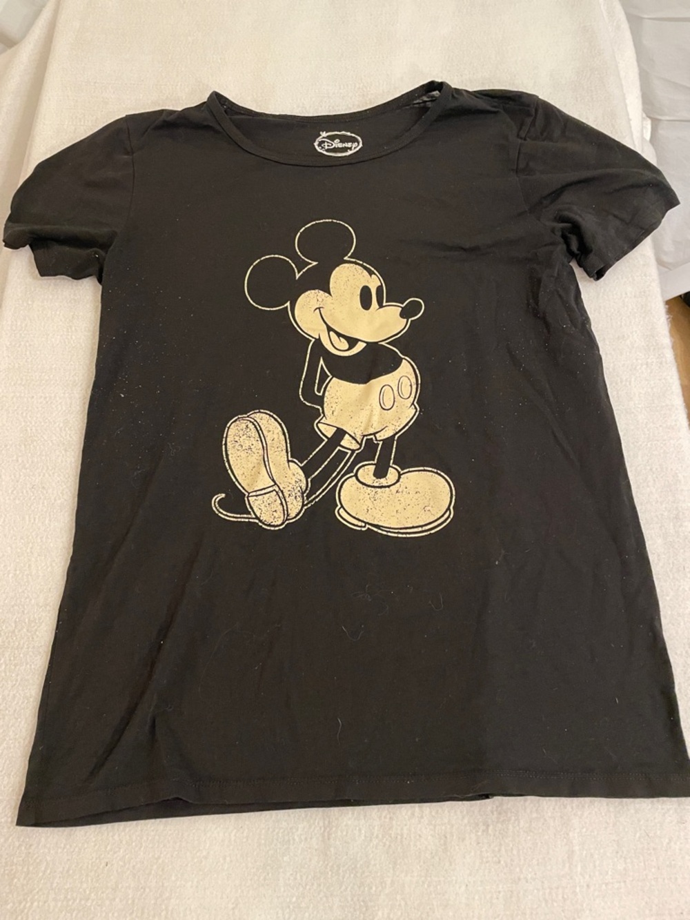 Disney Black Tee with Cream Mickey Mouse Graphic